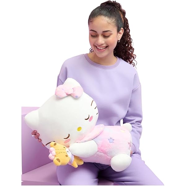 Zaino In Peluche Hello Kitty Per Bambine - Set Regalo Con Adesivi, Tatuaggi E Portachiavi - Cinghie Regolabili, 40 Cm - 5