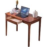 SanaForm Solid Wood Desk with Drawers, Home Office Desk for Small Spaces, Gaming Work Study Desk, Student PC Desk for Bedroom, Easy to Assemble (Cherry Color, 39.4 inch)