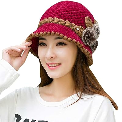 Buy Women's Knitted Fur Cap Winter Hat Online Kuwait Ubuy