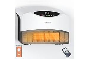GiveBest-Smart-Wall-Heater, 1500W Electric PTC Space Heaters for Indoor Use, Adjustable Thermostat, Remote Control, Compatible with Alexa, 24H Timer Heat for Bedroom Office Home Garage RV