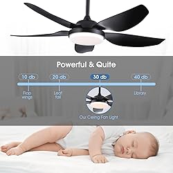 Kviflon 46 Inch Ceiling Fans with Lights and