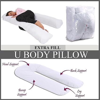 New 12 Ft Comfort U Pillow Pillowcase Full Body Back Support