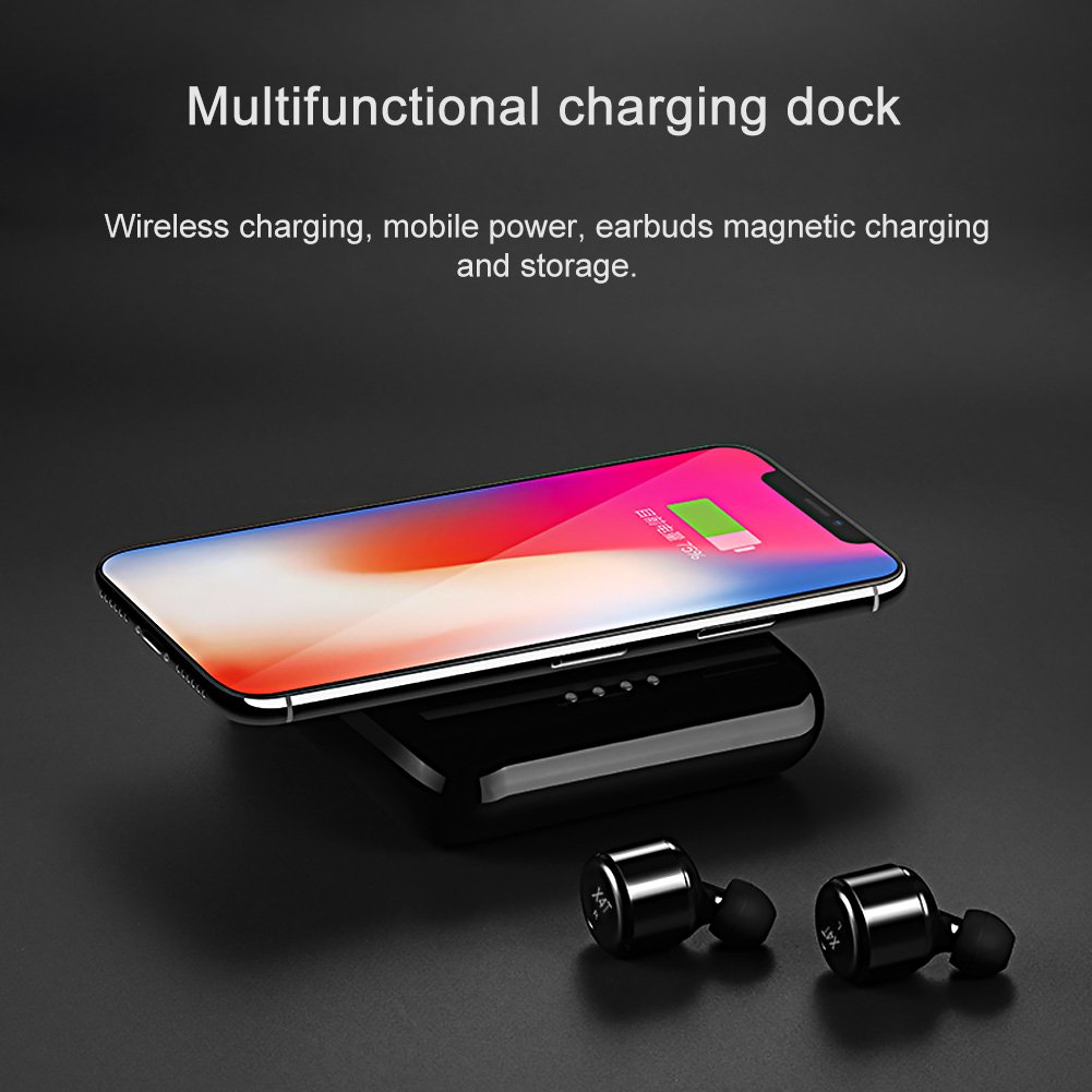 Bluetooth Headphones Wireless Earphones with Magnetic 5200mAh USB Power Bank Wireless Charging Case, Sensitive Touch Control Wireless Earbuds, In-Ear Stereo Headset for Samsung/ iPhone/ Android/ IOS (blue)