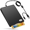 Floppy Disk Reader, External USB 2.0 & Type C Floppy Disc Reader, Portable 3.5 inch 1.44 MB Floppy Disk Drive for PC Laptop and Desktop with Windows 11/10/8/7/XP