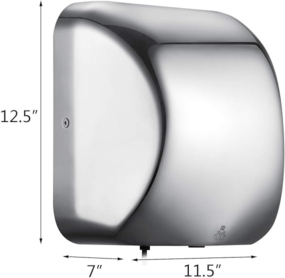Happybuy Commercial Hand Dryer 1800w High Speed Automatic Hand Dryer For Bathrooms Stainless Steel For Hotel Home Bathrooms Home Kitchen Amazon Com