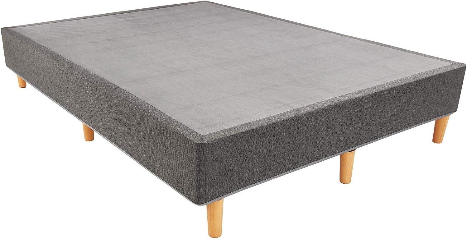 Basics Premium Foldable Mattress Foundation/Box Spring with Steel Slats and Wood Legs, Tools-free Assembley, Full: Furniture & Decor