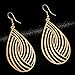 DMI Fashion Jewelry Filigree Cutout Teardrop Shape Lightweight Dangle Earrings Gold Tone