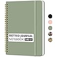 Dotted Spiral Journal Notebook for Women & Men, 140 Pages, Bullet Dotted Notebook for Journaling & Note Taking, Journals for Writing, A5(6"x8") - Green