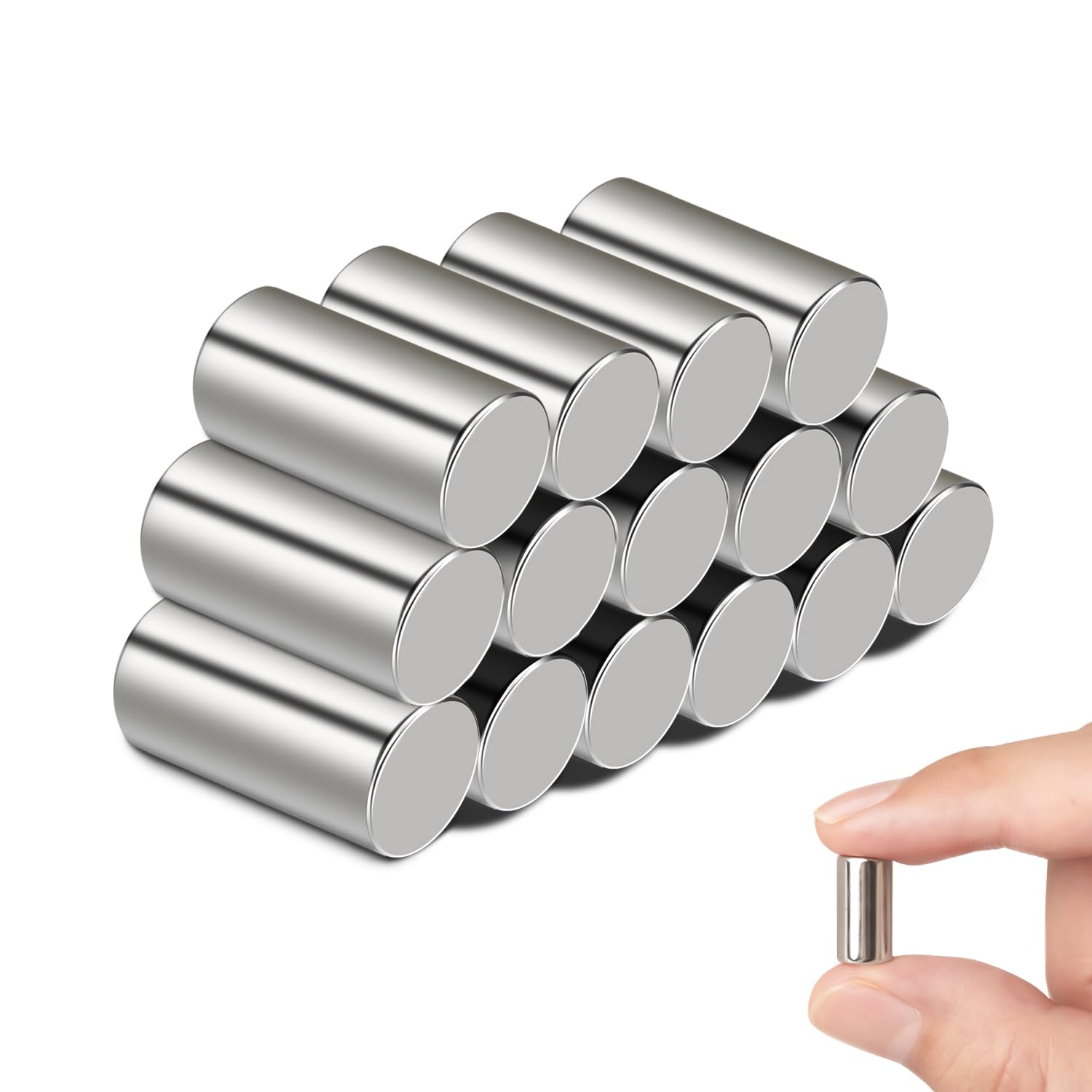 Photo 1 of 15 Pcs Cylindrical Magnetic Rods,Strong Rare Earth Magnets, Fridge Magnets,Magnetic Pins for Multi-Use Science DIY Craft Kitchen Office, Locker Accessories (0.3inDx0.59inH)