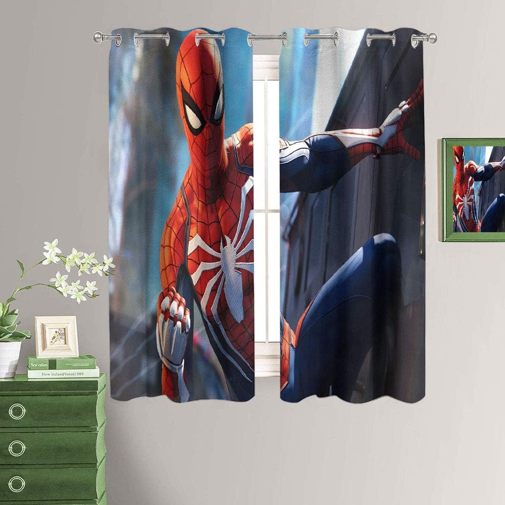 Movie Spiderman Thermal Insulated Room Darkening Curtains Printed