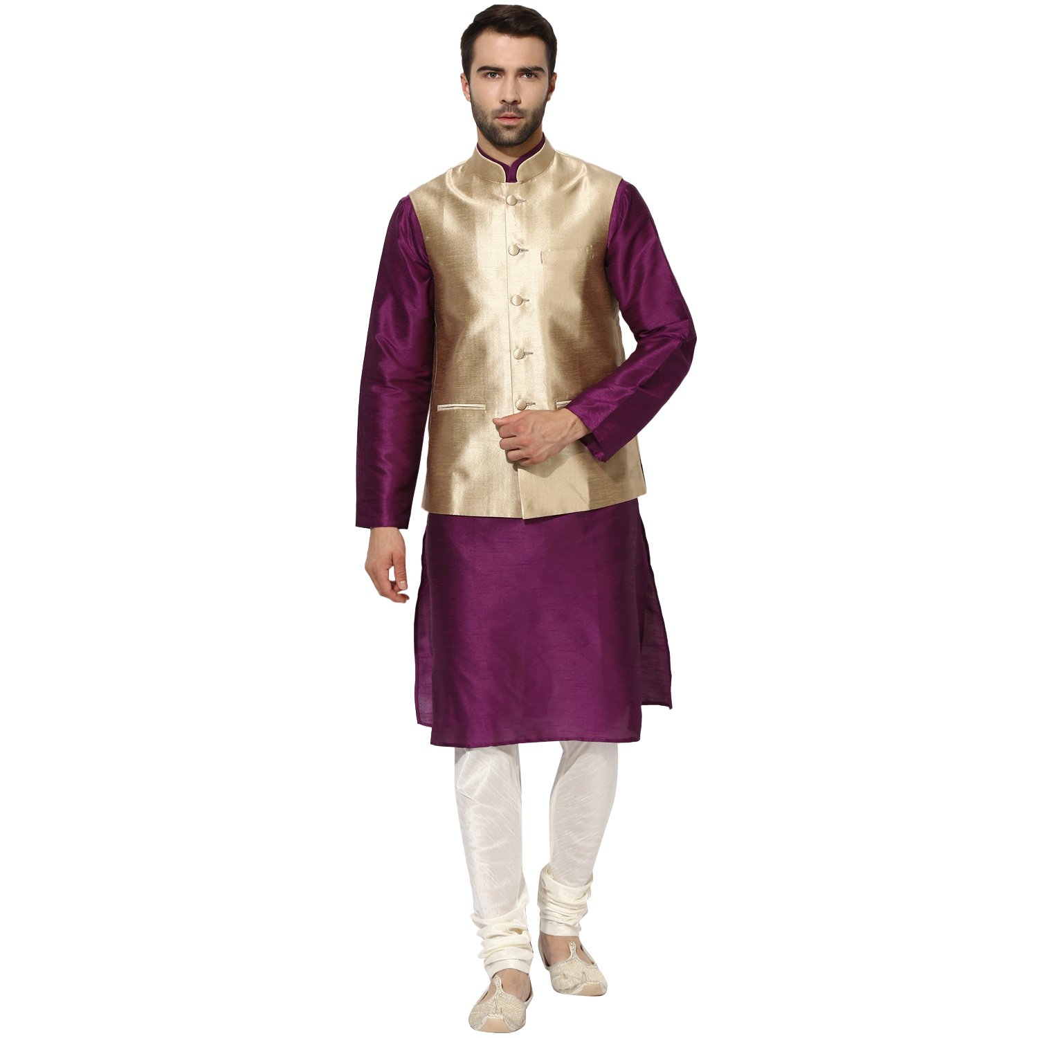 kisah brocade cotton silkwovenwaistcoat for men's
