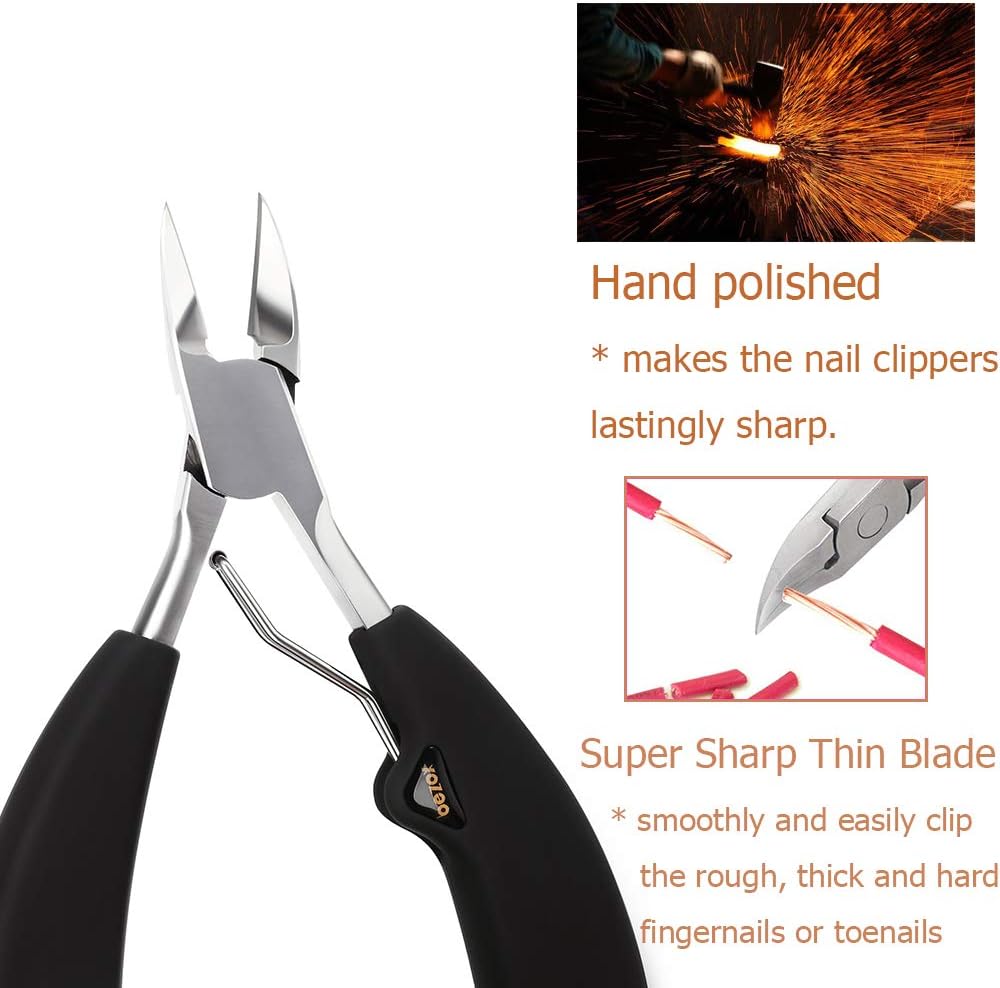 BEZOX Toe Nail Clippers for Thick and Ingrown Nails,Nail Clippers kit with Cuticle Pusher and Nail File, Stainless Steel Scissor, for Paronychia, Pedicure and Manicure Tools for Podiatrists or Home - Image 5