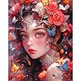 DIY Flower Woman Paint by Numbers for Adults and Beginners, Paint by Number Kits on Canvas - Frameless Oil Painting Kits Arts and Crafts for Home Decor 16x20 inch