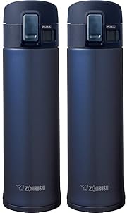 Zojirushi SM-KHE48AG Stainless Steel Mug, 16-Ounce, Smoky Blue - 2 Pack
