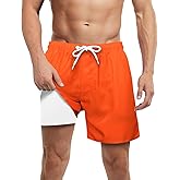 LUCOWEE Mens Swim Trunks with Compression Liner Anti Chafe Quick Dry UPF 50+ Swimming Shorts 5" 7" Inseam Bathing Suit