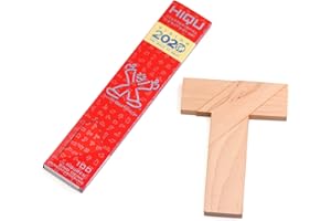 KINGOU Wood T Shape Puzzle, 4 Pieces Brain Teaser Toy for Kids & Adults, Advanced Level, Great Gift & Party Favor, Includes Paper Instructions
