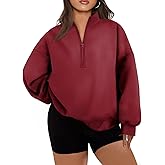 Eytino Plus Size Sweatshirt for Women Half Zip Quarter Zipper Pullover Hoodies Tops(1X-5X)