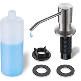 Built in Soap Dispenser for Kitchen Sink WEWE, Stainless Steel | Brushed Nickel in Counter soap Dispenser, Refill from The Top, 10oz Large Liquid Bottle