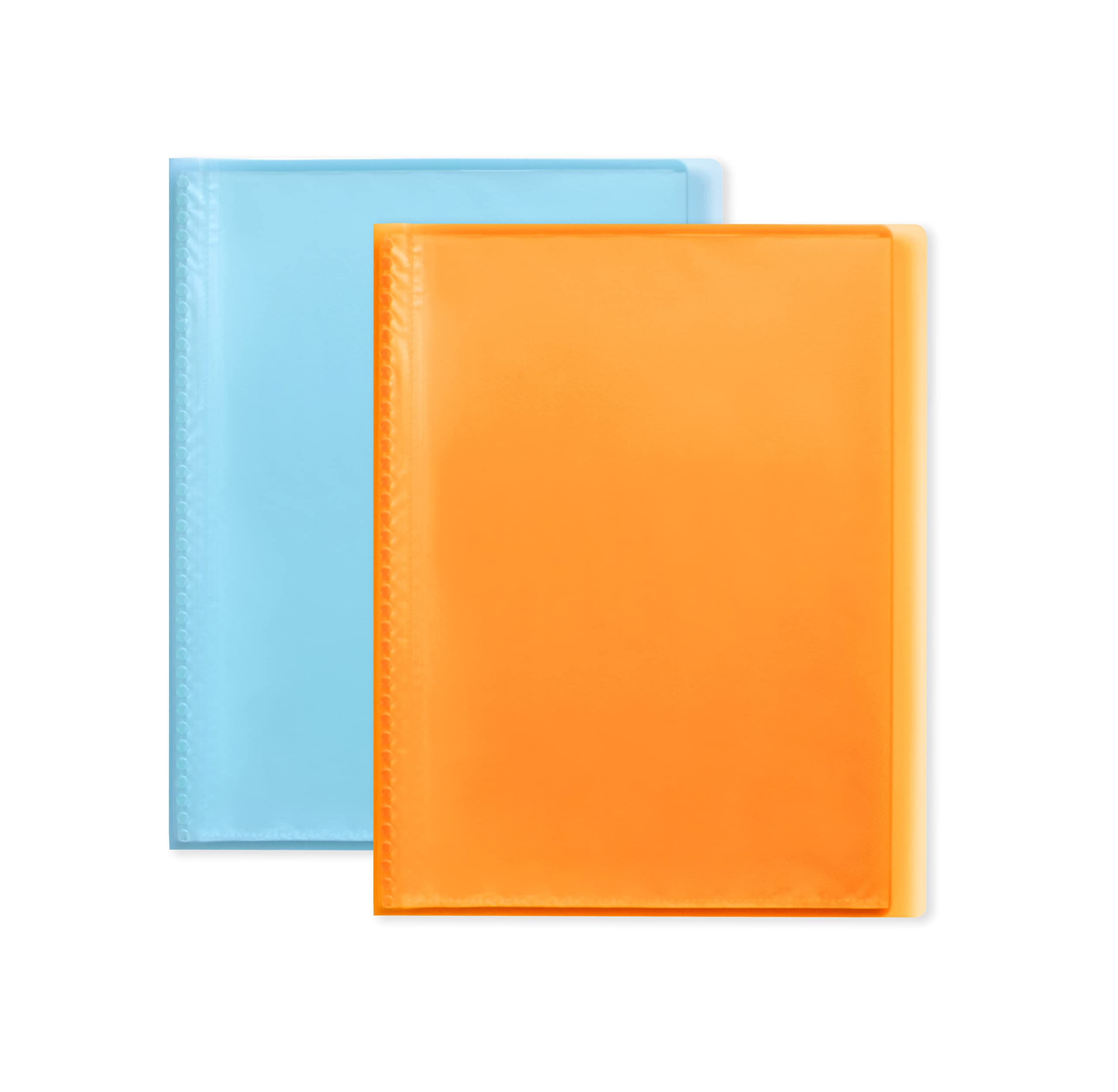 Pack of 2 Document Protectors A4 80 Sheets / 40 Pockets Polypropylene Cover Assorted Colours