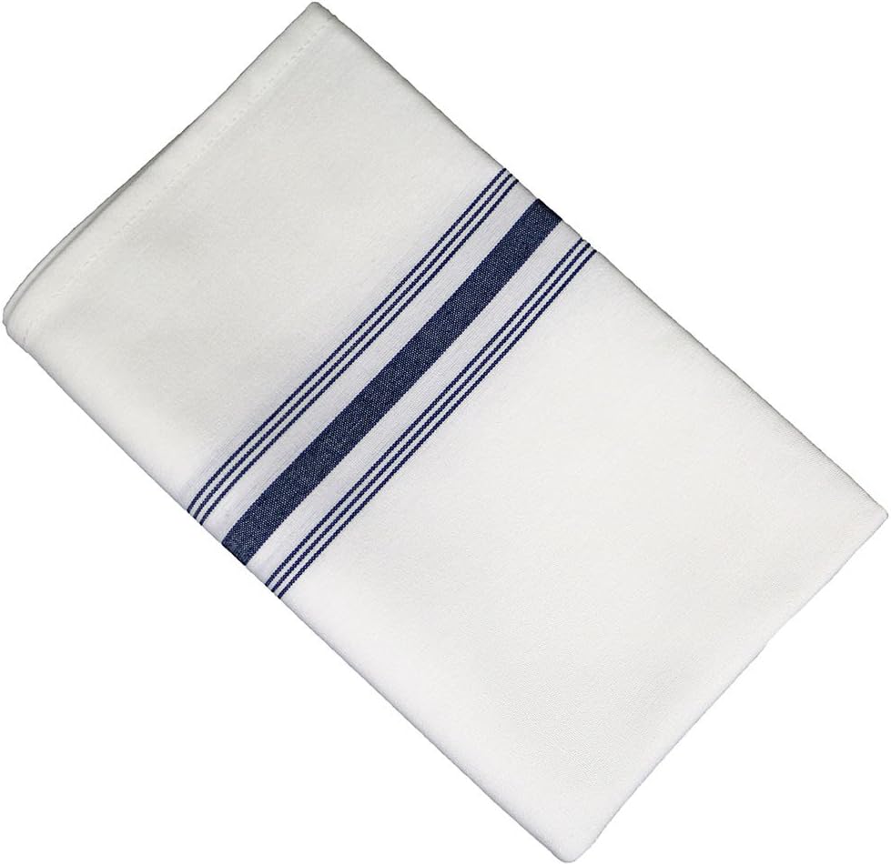 RC ROYAL CREST by Sigmatex-Lanier Textiles Cloth Dinner Bistro Napkins Restaurant Quality 18 x 22 Inches 12 Pack (Navy Blue Stripes): Home & Kitchen