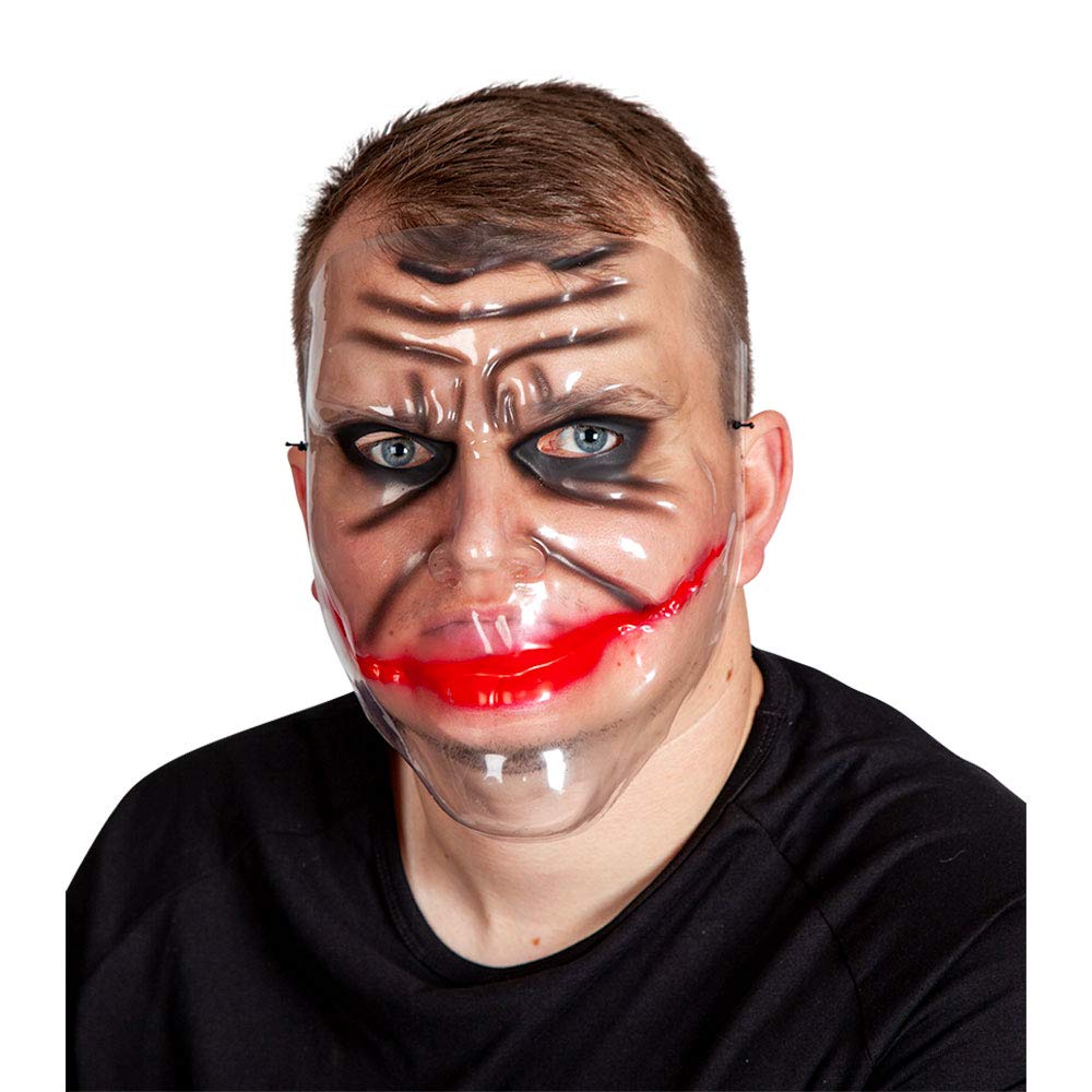 Wicked Costumes Adult Evil Prankster Transparent Mask Fancy Dress Accessory