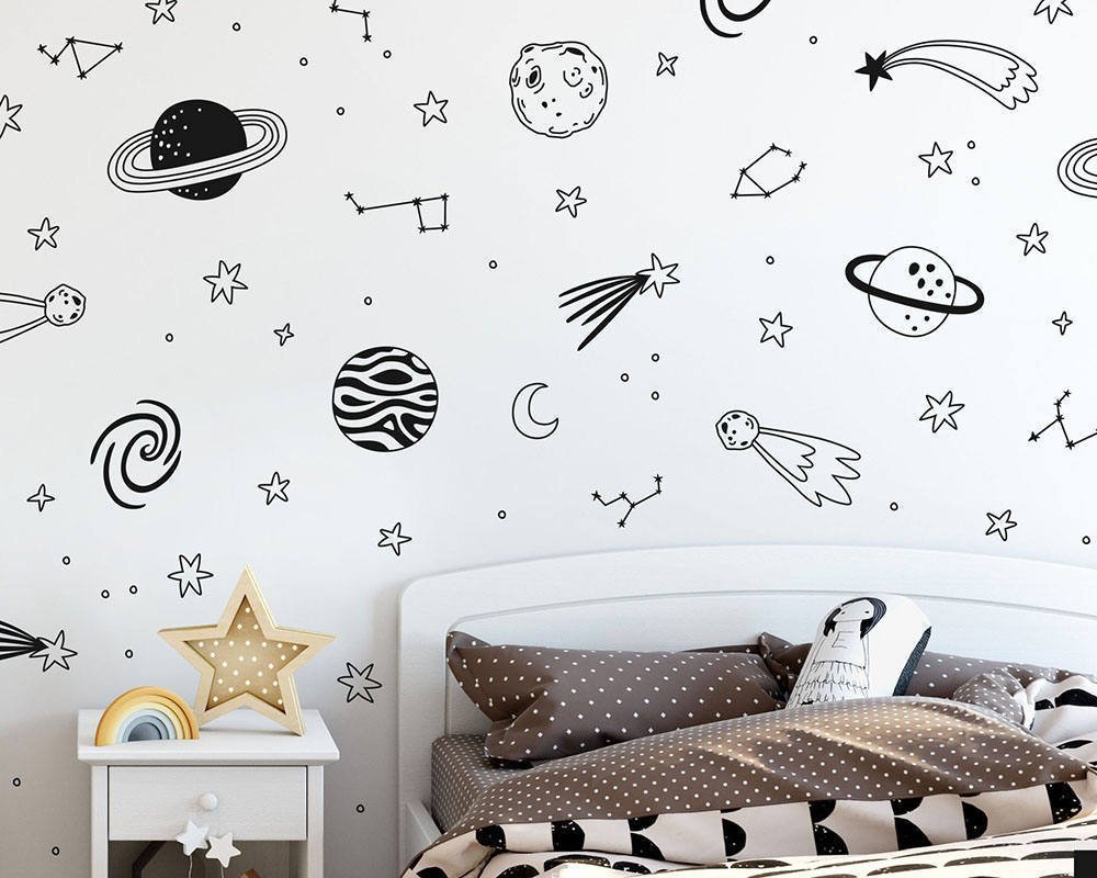 Outer Space Wall Decals Star Decals, Decals, Vinyl Wall Decals, Kids