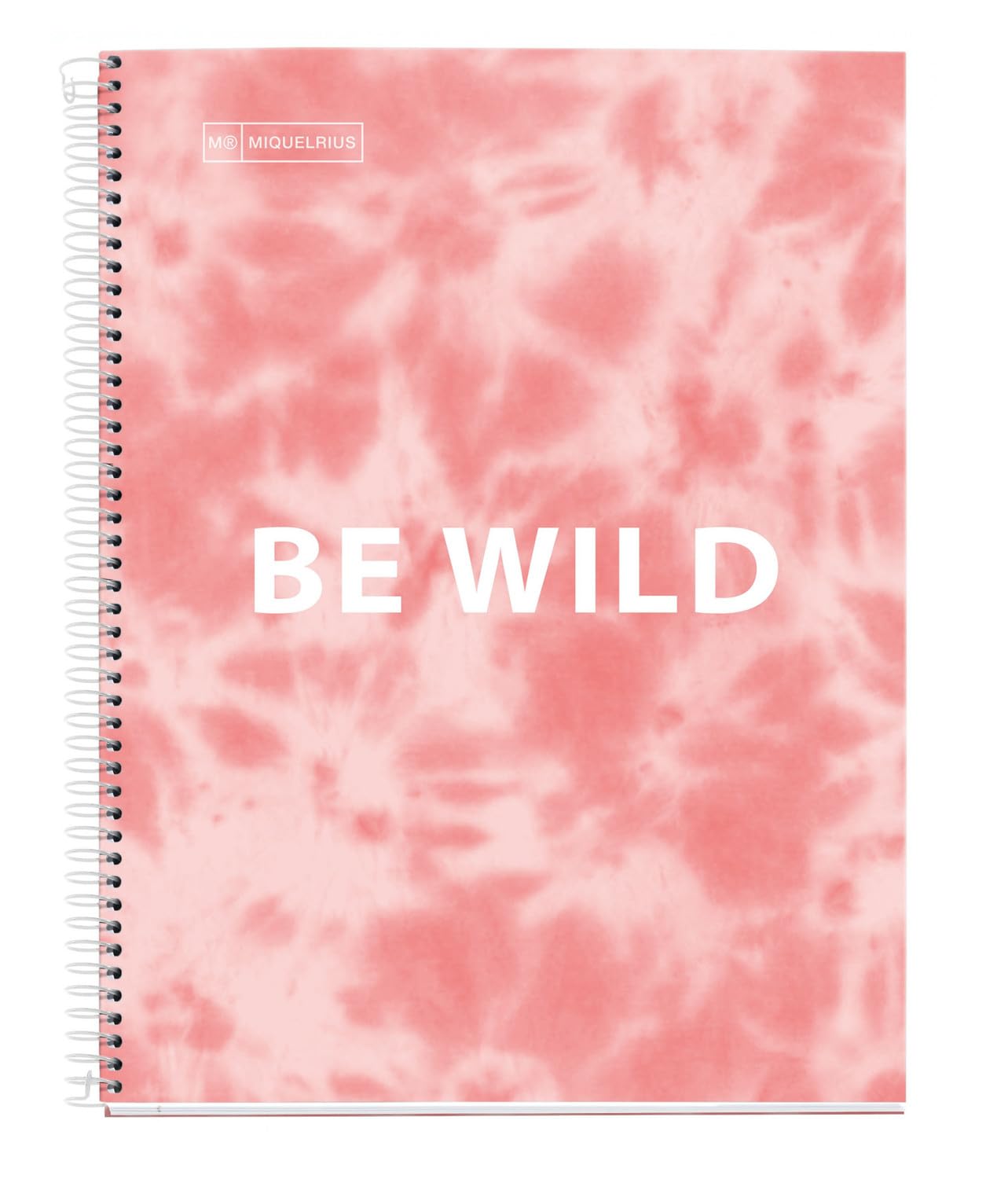 Miquelrius - A5 Notebook - 120 Sheets 90 g - Ruled 7 mm - 4 Colour Stripes - Laminated Hardcover - Pink Tie Dye
