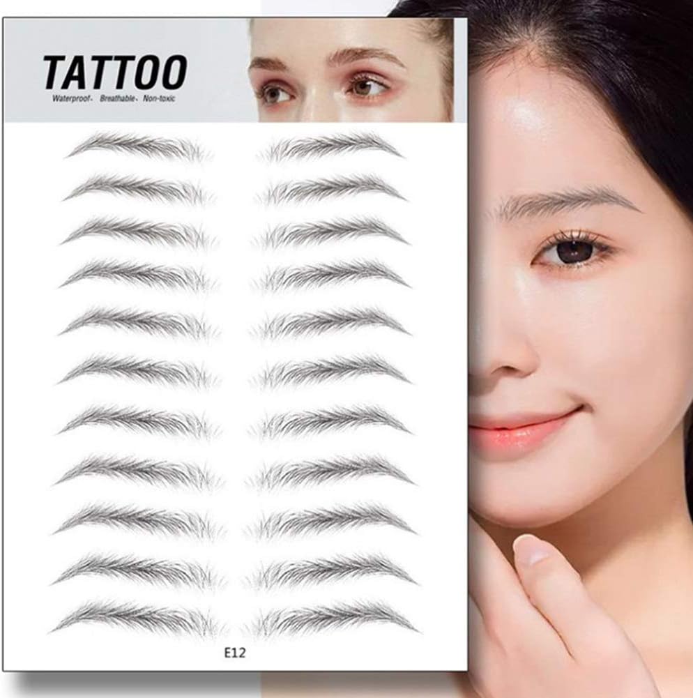 SQER Eyebrow Stickers,4D Imitation Ecological Eyebrow Embroidery Sticker,Eyebrow