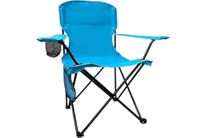 SAILARY Folding Outdoor Beach Camp Chair with Cup Holder, Storage Pocket, Waterproof Bag Outdoor Arm Chair, Supports 225LBS, Blue