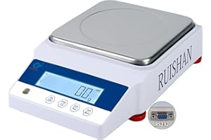 RUISHAN Large Range 10kg x 0.1g Precision Lab Balance Scale Grain/Gram Scale Scientific Scale Calibrated Scale Industrial Laboratory Weighing and Counting Scale Table Top Scale | for Lab, Jewelry