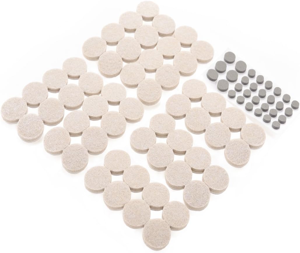 56 Pack Furniture Pads 1 Inch Pads Heavy Duty Adhesive Felt Pads Furniture Legs Pads Protect Your Wood Floor Hardwood & Laminate Flooring Hard Surface &24 High elastic cushion Pads Included (Oatmeal)