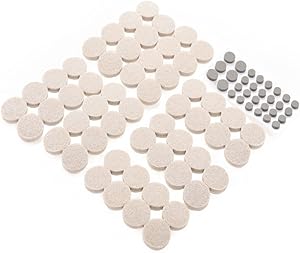 56 Pack Furniture Pads 1 Inch Pads Heavy Duty Adhesive Felt Pads Furniture Legs Pads Protect Your Wood Floor Hardwood & Laminate Flooring Hard Surface &24 High elastic cushion Pads Included (Oatmeal)