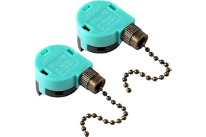 Akahttbn Ceiling Fan Switch Zing Ear ZE-268S6, 3 Speed 4 Wire Speed Control Pull Chain Cord Appliances Switch Replacement Parts Compatible with Hunter Ceiling Fans Wall Lamps (Bronze)