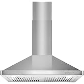 30 in. Vista Coll 380 CFM Ducted Wall Mount Range Hood LED, Stainless Steel | Cosmo COS-63175 Push Button Controls, 3 Fan Speeds, Permanent Dishwasher-Safe Baffle Filters, Backdraft Damper