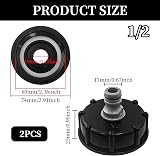 SyiXute 2 Pcs IBC Tank Adapter S60x6 Coarse Thread 1/2" Tap Valve Black view 2