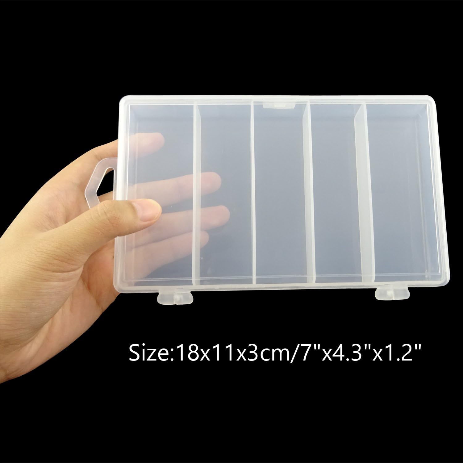 HONBAY 7x4.3x1.2inch 5-Grid Clear Visible Plastic Fishing Tackle Accessory Box Fishing Lure Bait Hooks Storage Box Case Container Jewelry Making Findings Organizer Box Storage Container Case : Sports & Outdoors