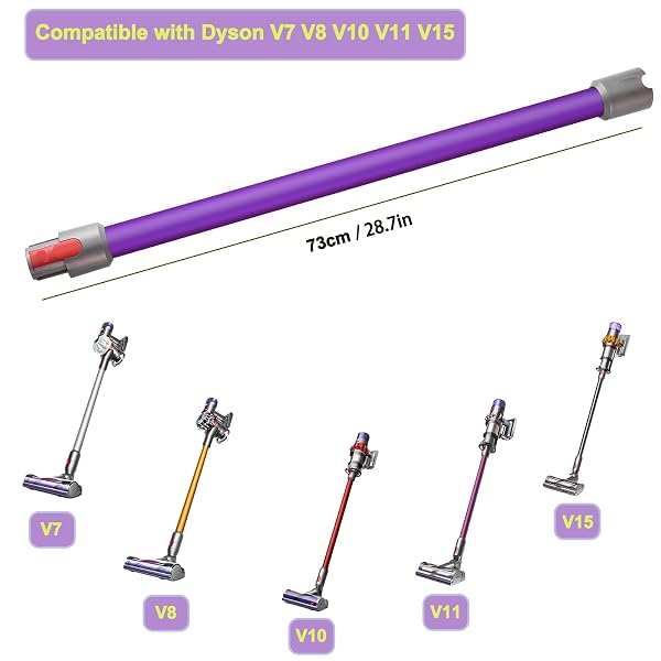 QYGBA REPLACEMENT WAND TUBE FOR DYSON STICK V15 V11 V10 V8 V7 VACUUM PARTS, EXTENSION VACUUM REPLACEMENT PARTS, 28.7 IN (PURPLE)