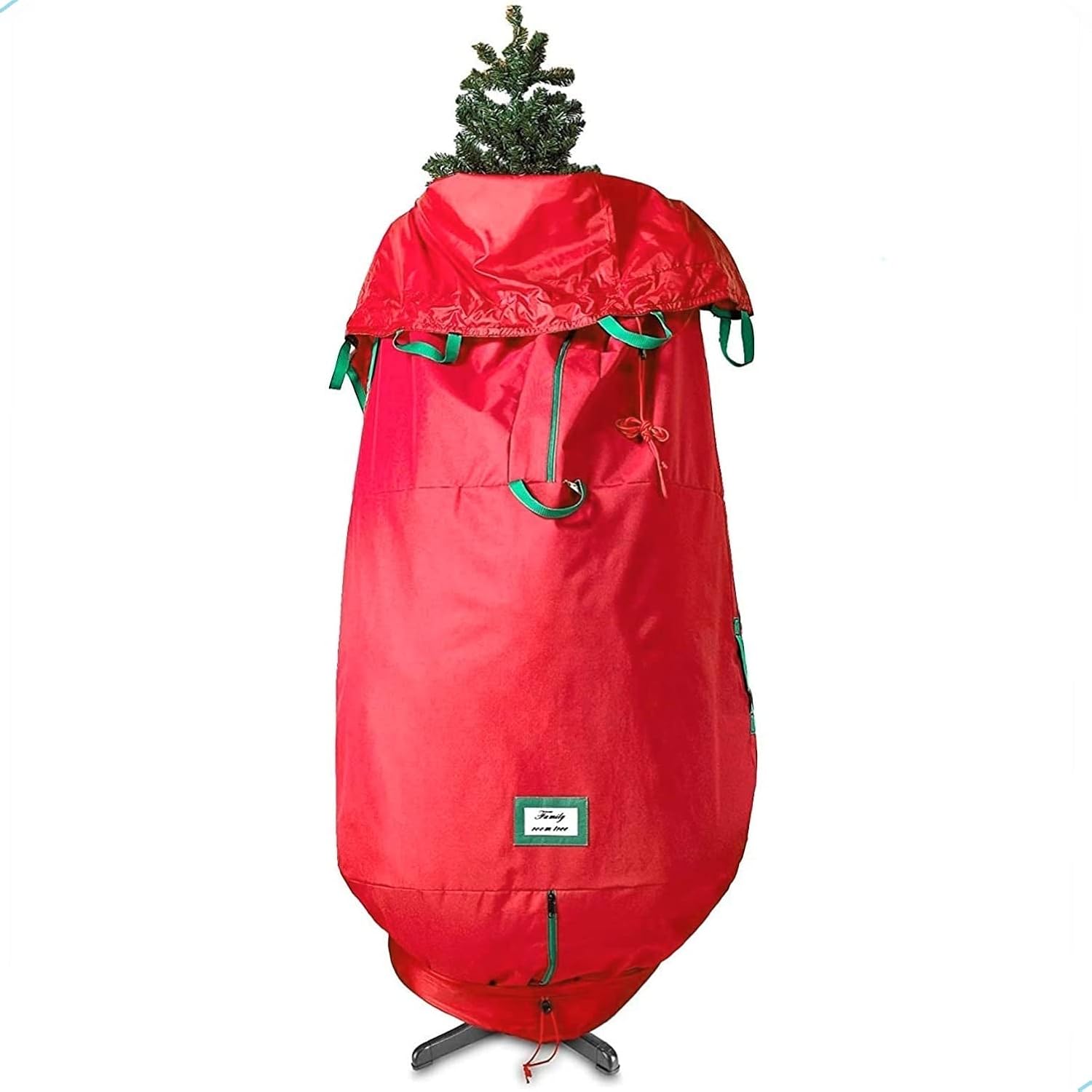 Holiday Décor Storage - Upright Christmas Tree Storage Bag – Heavy Duty Tear Proof 600D/ Inside PVC Material for Extra Durability – Holds up to 9 Foot Assembled Trees – Stays Attached to Stand - Premium Durable Quality