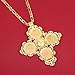 Big Size Ethiopian Cross Coin Stone Pendant for Unisex 18K Real Gold Plated Fashion Jewelry African