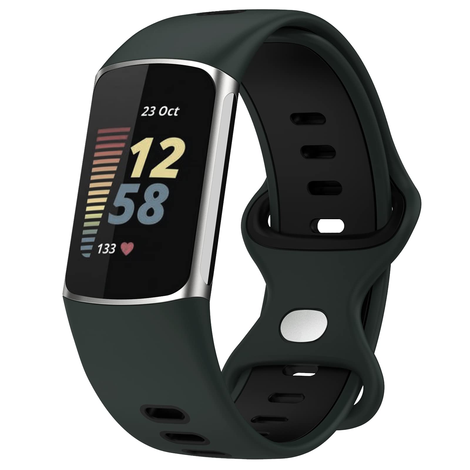 TopPerfekt Sport Straps Compatible with Fitbit Charge 6 Strap, Adjustable Breathable Soft Silicone Sport Replacement Watch Band Straps Wristbands Bracelet for Charge 5 Activity Tracker Women Men
