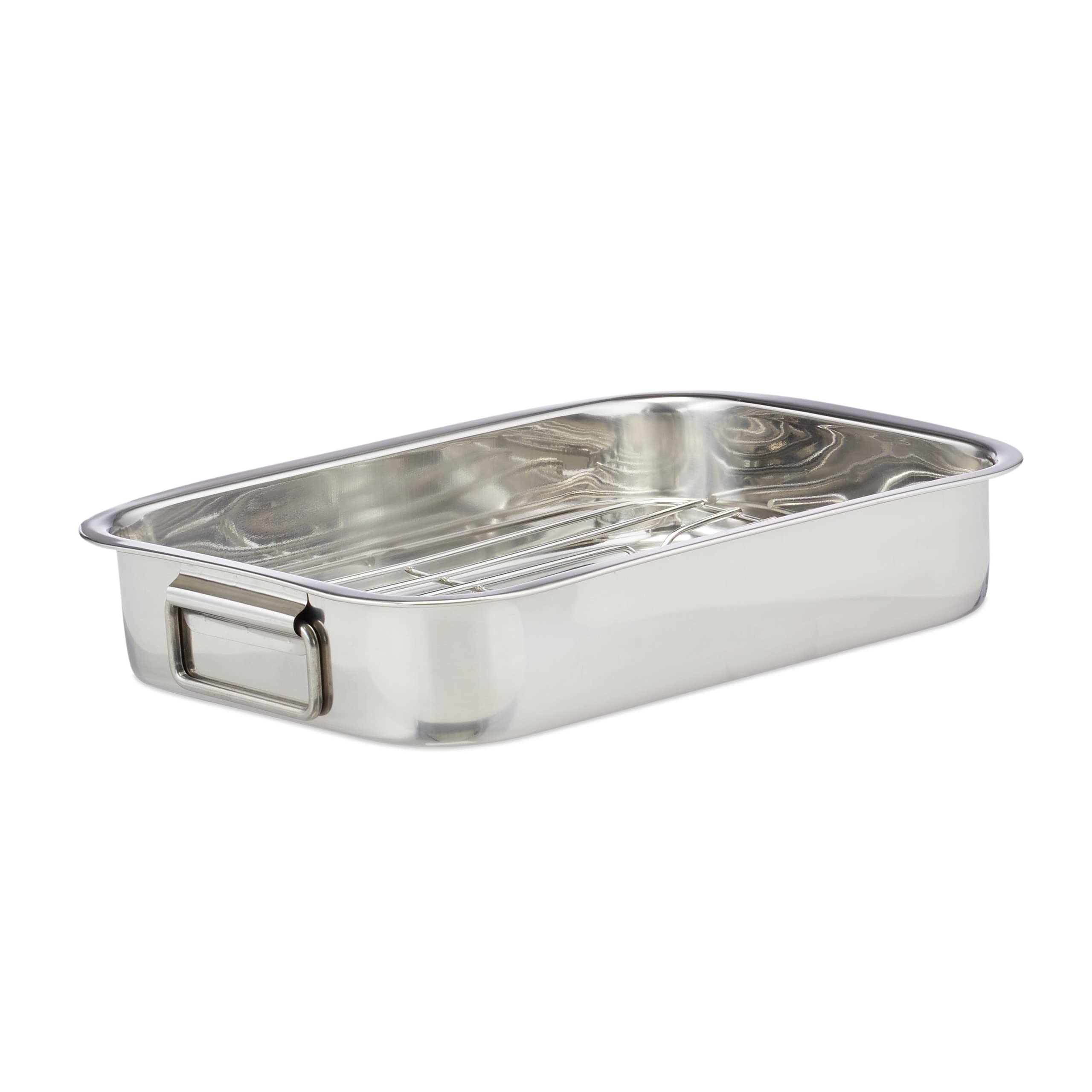Relaxdays Stainless Steel Roasting Pan, Oven Dish, Dishwasher-Safe, Silver, Size M