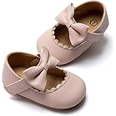 HsdsBebe Infant Baby Girls Mary Jane Flats Bow Non-Slip Soft Sole Princess Toddler First Walkers Sneaker Wedding Dress Shoes