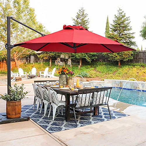 Abba Patio 11 ft Patio Offset Hanging Umbrella Outdoor Cantilever