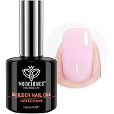 modelones Builder Nail Gel, 8-in-One Baby Pink Builder, Pastel Pink Rubber | Base Gel Polish, LED Lamp Cured Color Base Hardener Apex Building Strengthener Extension for DIY Salon Girls Home