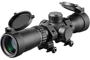 MA3TY 1.5-5x32 Crossbow Scope, 100 Yards Ballistic Illuminated Reticles, 425 FPS Speed Adjustment Crossbow Scopes Medium Prof