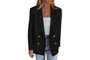 KIRUNDO Blazers for Women Business Casual 2025 Fall Long Sleeve Double Breasted Open Front Work Suit Jackets with Pockets