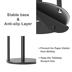 Paper Towel Holder Black, Premium Stainless Steel