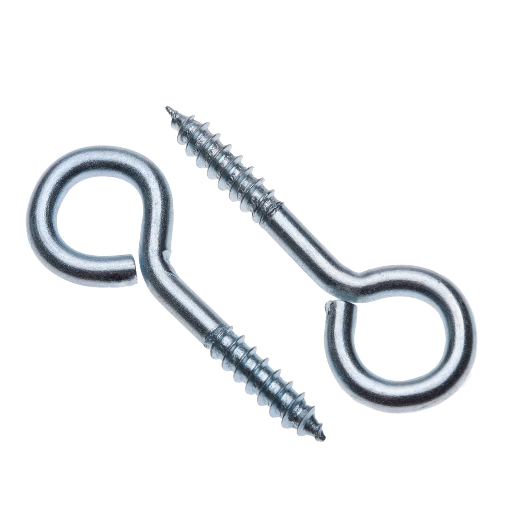 M4 (4mm Diameter) 20mm Eye Screws Hooks in Eyes Bolt (Pack of 50) Zinc Plated Eyebolts for Garden/Wood/Wall Self Tapping Vine Metal Eyelet Ring Shape Screw Hook Indoor Outdoor
