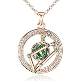 Leafael "Superstar Zodiac Constellation Pendant Necklace Made with Premium Crystal Horoscope Jewelry, Gold or Rose Gold Plated, 18"+ 2"