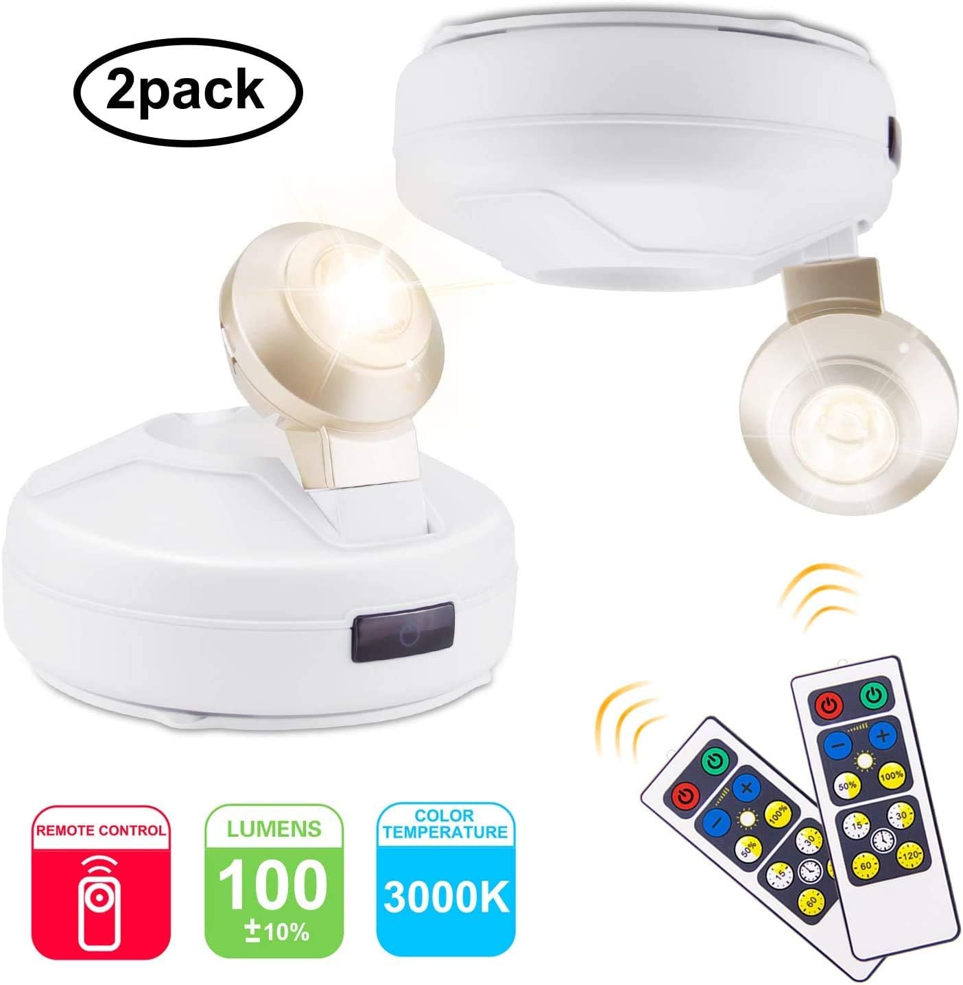 Projecteur LED Rechargeable Intérieur Sans Fil Avec Télécommande - Spot Up-Light Pour Plantes Et Œuvres D'Art